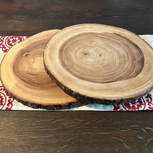 Crate and Barrel Acadia Live Edge Wood Servers